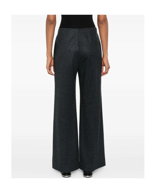 Harris Wharf London Gray Wide-Leg Wool Trousers