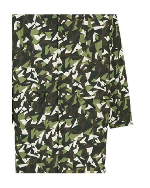 Fendi Green Medium And Long Style Camouflage With Hat Casual Jacket for men