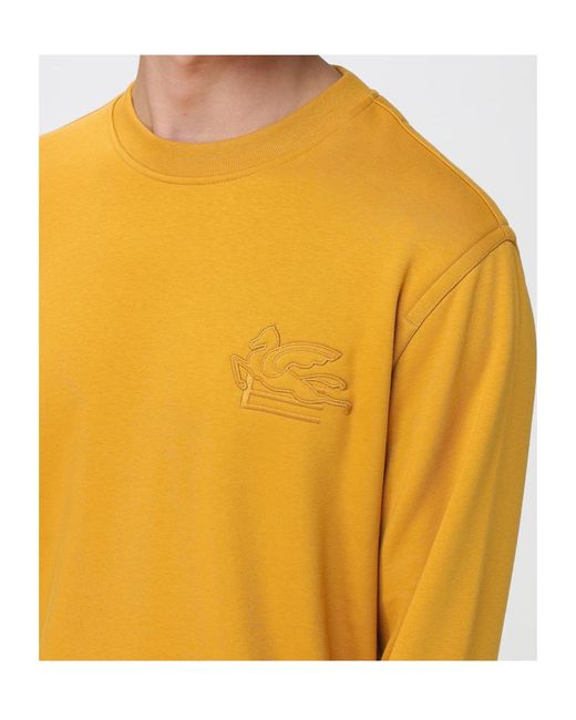 Etro Yellow Crew Neck Sweatshirt for men