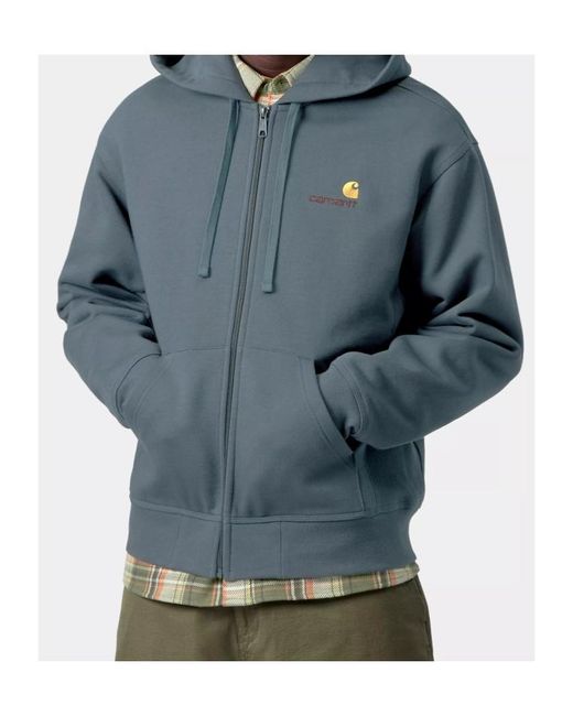 Carhartt Blue Hooded American Script Jacket for men