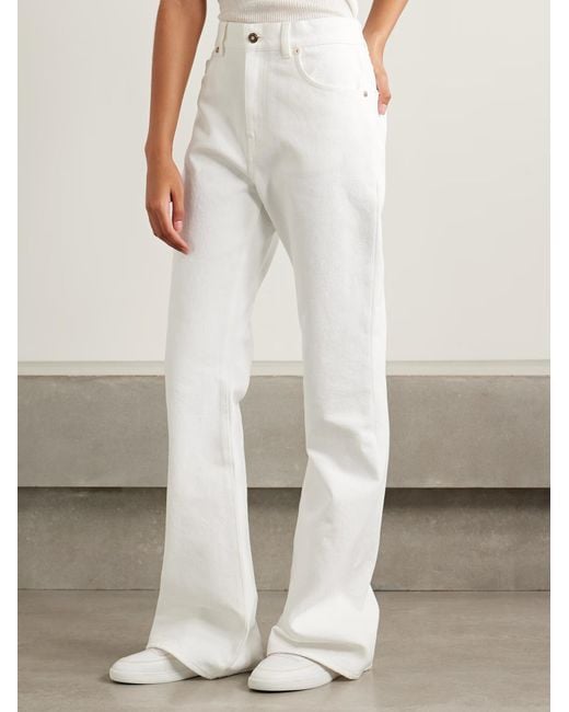 Gabriela Hearst White Willa High-Rise Bootcut Recycled Jeans