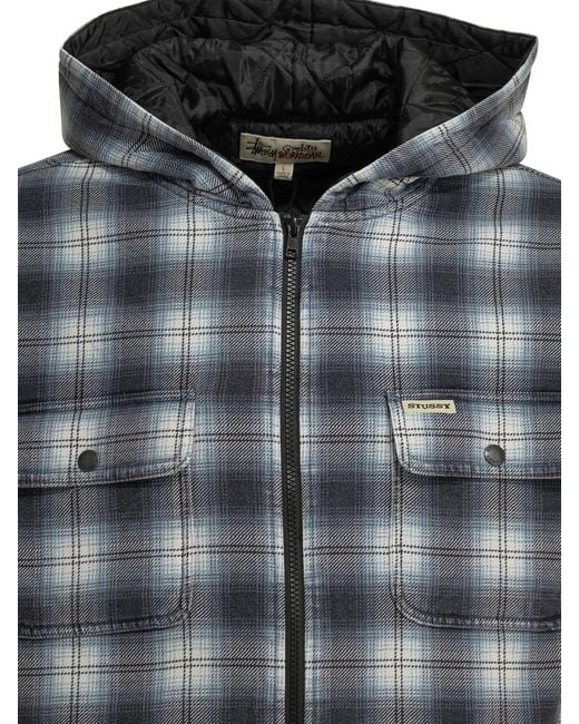 Stussy Gray Long-Sleeved Cotton-Padded Jacket for men