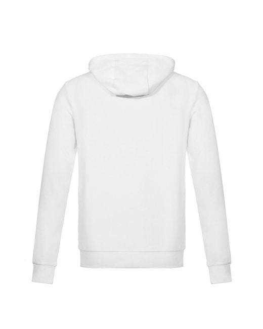 Emporio Armani White Logo Hooded Sweater for men