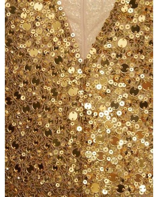 Michael Kors Metallic Sequined V-Neck Jumpsuit