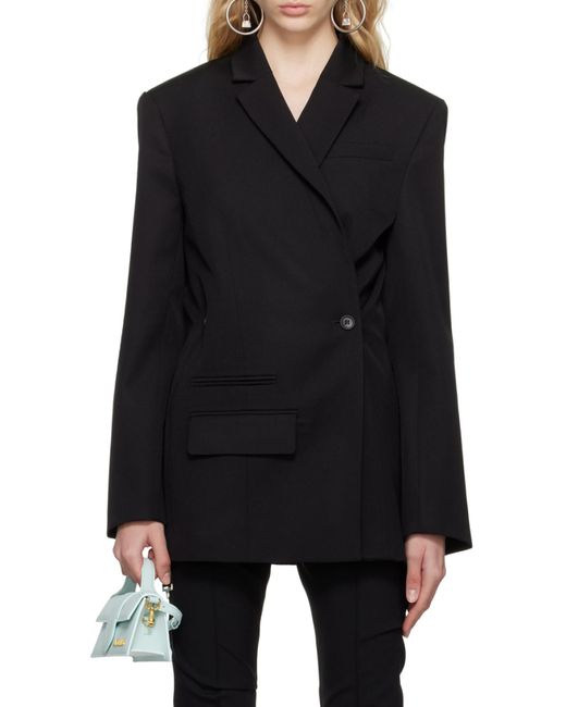 Jacquemus Black Crossover Double Breasted Blazer