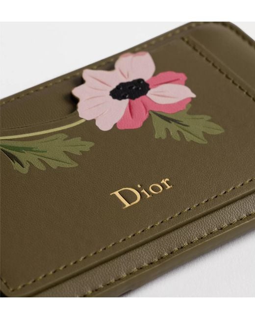 Dior Green Jardin Cosmos Zipped Card Holder