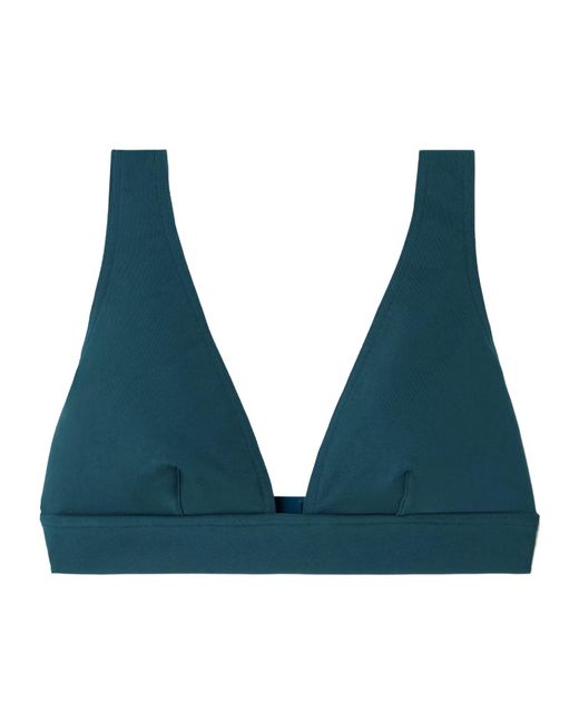 Eres Blue Chrome Triangle Bikini Top