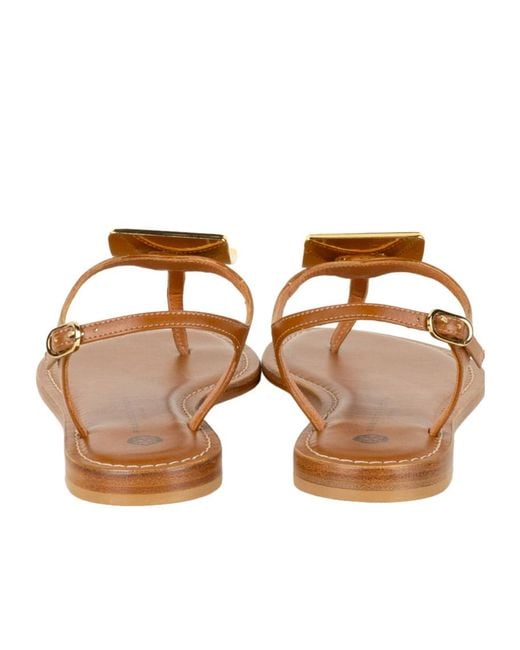 Roberto Festa Brown Procida Embossed Sandals