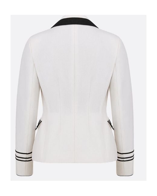 Dior White Christian Single-Breasted Fitted Jacket