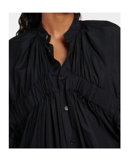 Comme des Garçons Black Draped Cotton Midi Dress