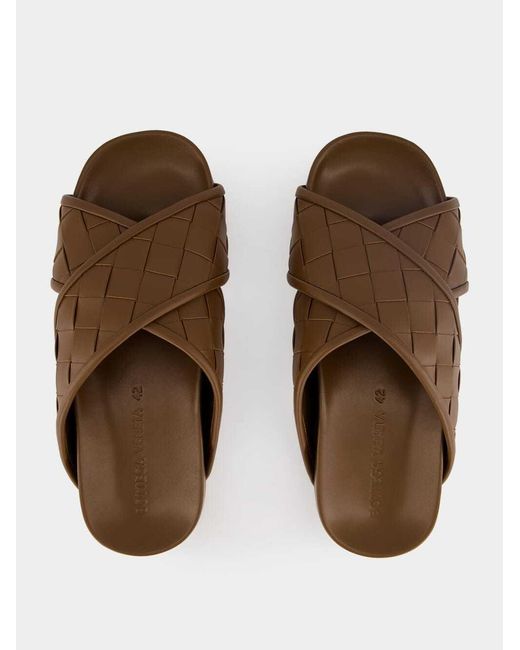 Bottega Veneta Brown Cross-Over Sandals for men