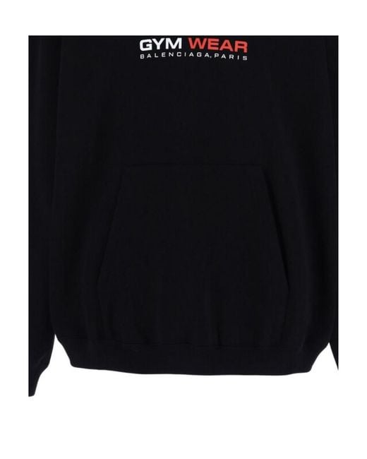 Balenciaga Black Gym Wear Print Hoodie for men