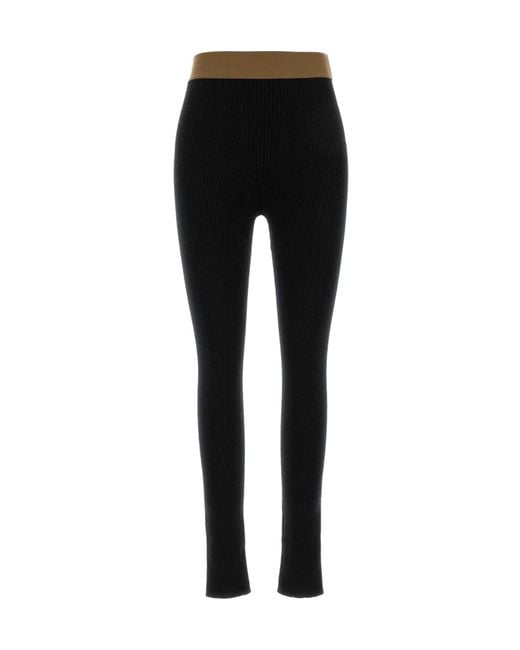 Uma Wang Black Ribbed Leggings Pants