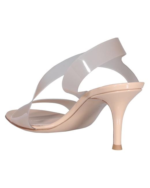 Gianvito Rossi White Metropolis Singback Open Toe Sandals