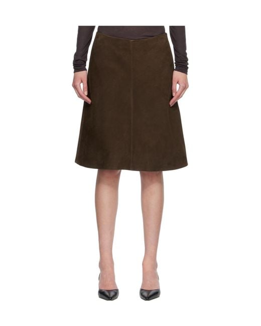 Totême Brown A-Line Skirt