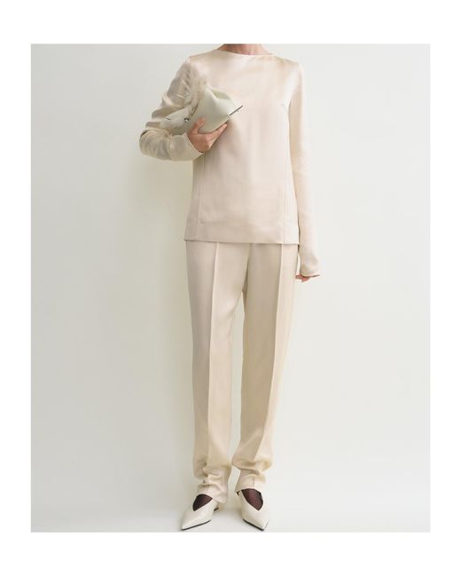 Totême  Natural Satin Long-Sleeves Top