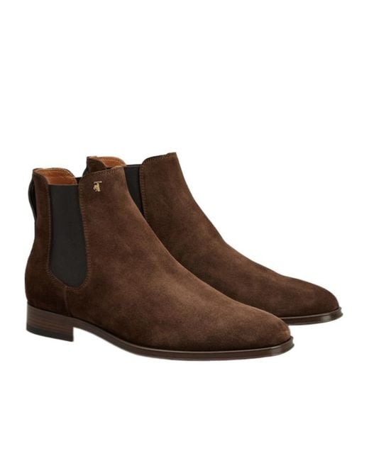 Tod's Brown Logo Short Boots for men