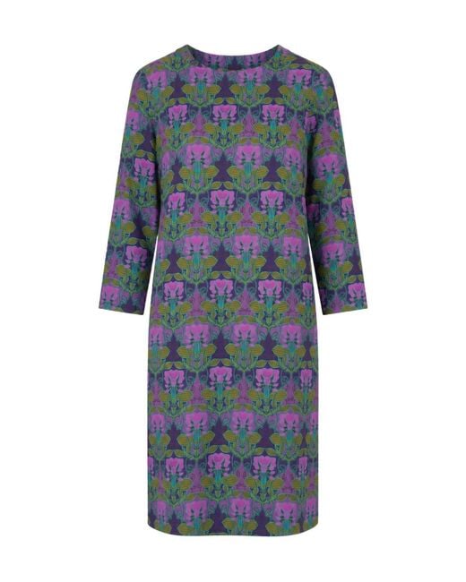 Laura Urbinati Blue Long-Sleeved Dress
