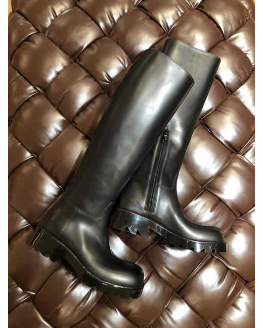 Bottega Veneta Black Strut Knee-High Boots