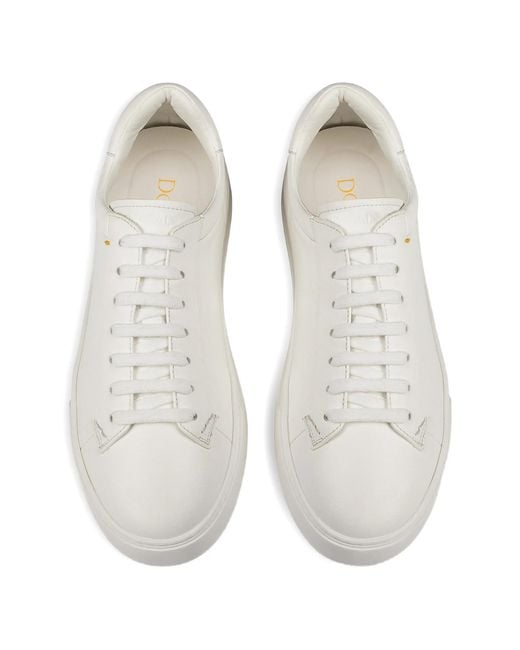 Doucal's White Lace-Up Sneakers for men