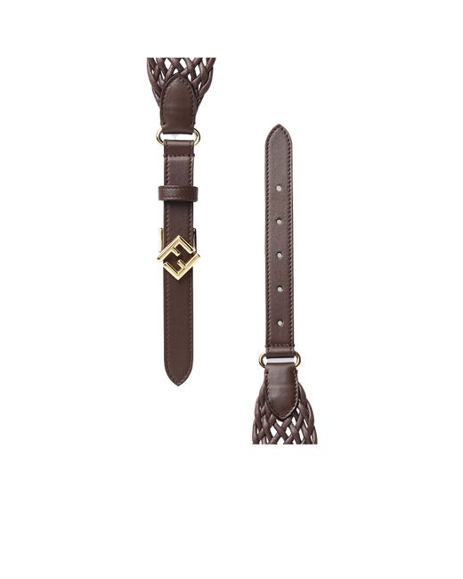 Fendi White Leather Belt