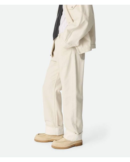 Bottega Veneta Natural Turned Up Hem Wide-Leg Jeans for men