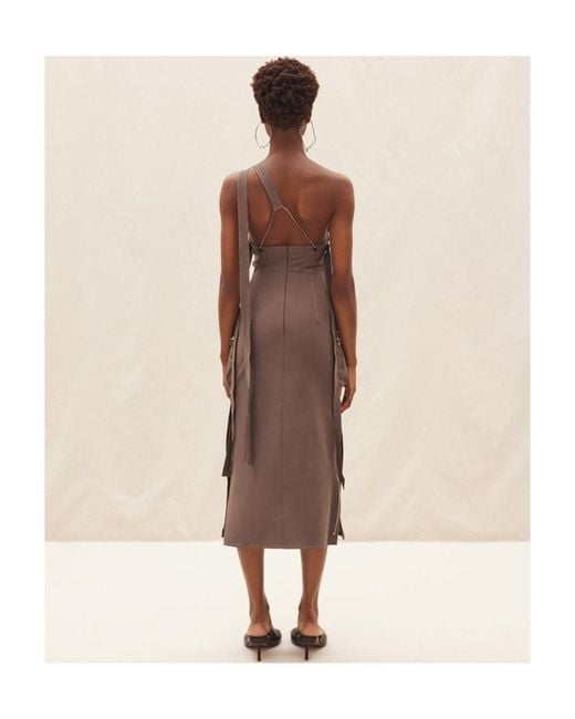Jacquemus Brown Zip-Detail Midi Dress