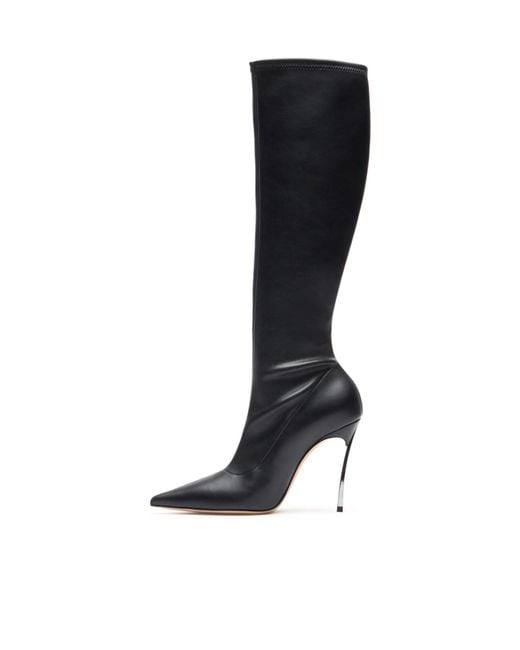 Casadei Black Blade Zipped To The Knee Boots