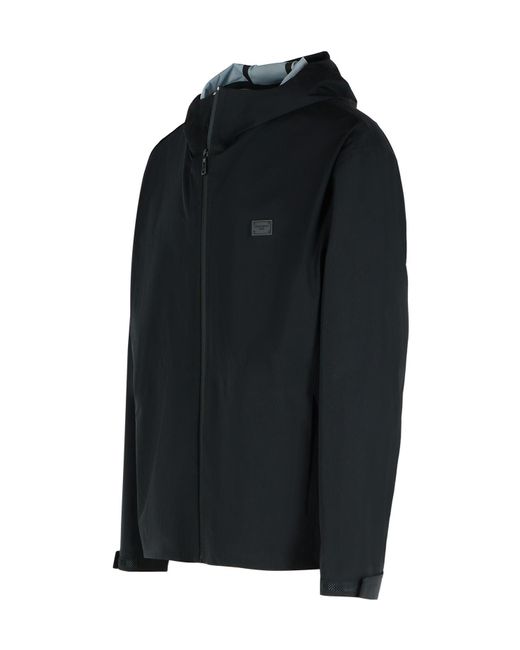 Dolce & Gabbana Black Logo Plaque Zipped Bomber Jacket for men