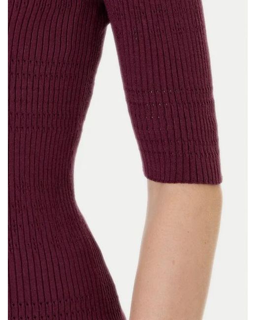 Twinset Purple Textured Knit Sweater
