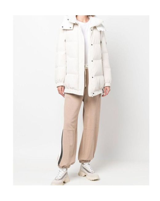 Brunello Cucinelli White Rhinestone-Embellished Padded Jacket