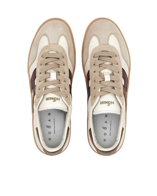 Hogan Brown Cool Side H Patch Sneakers