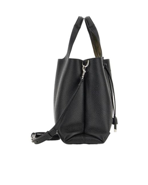 Hogan Black H Logo Charm Shopping Bag