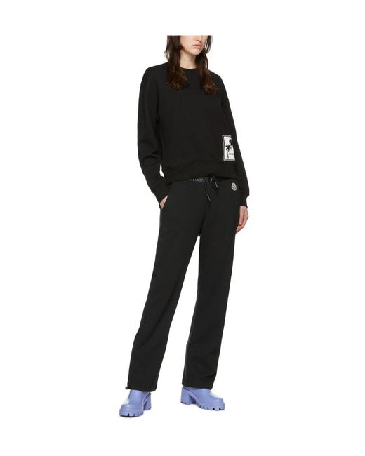 Moncler Black Palm-Patch Cotton Sweatshirt