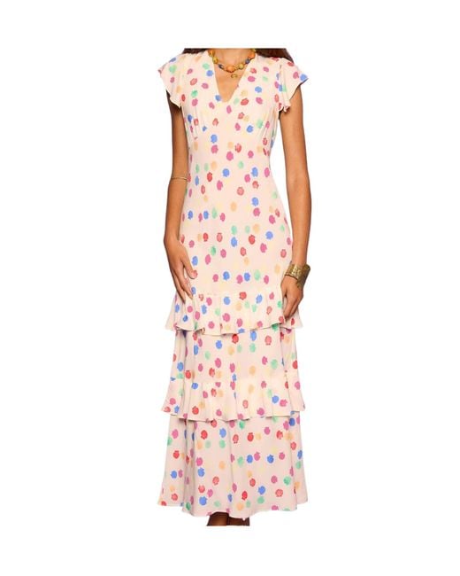 Rixo Pink Printed Pattern Dress