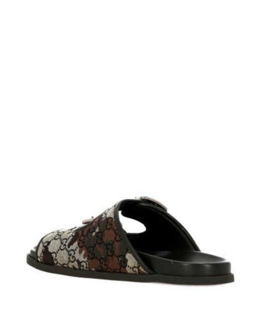 Gucci Green Double Buckle Slide Sandals for men