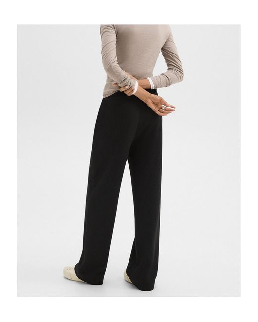 Theory Black High Waist Drawstring Track Pants