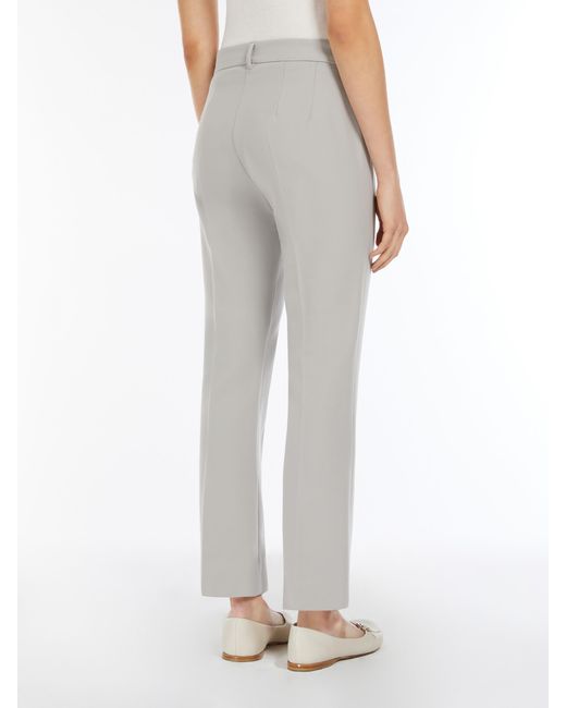 Max Mara Gray Slim-Fit Stretch Cotton And Viscose Trousers