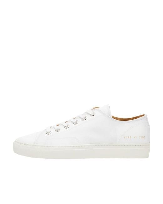 Common Projects White Logo-Lacing Low-Cut Casual Sneakers