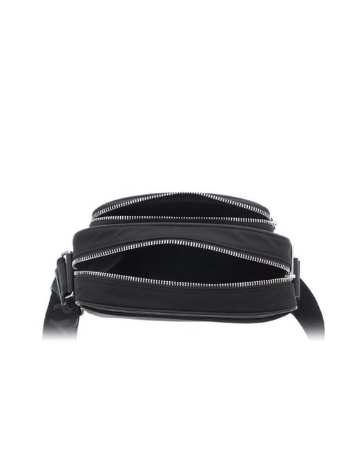 Burberry Black Logo Printed Zip-Up Crossbody Bag for men