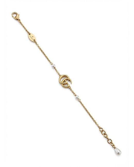 Gucci Metallic Gg Marmont Chain Bracelet