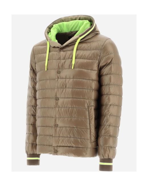Herno Green Drawstring Hooded Padded Jacket for men