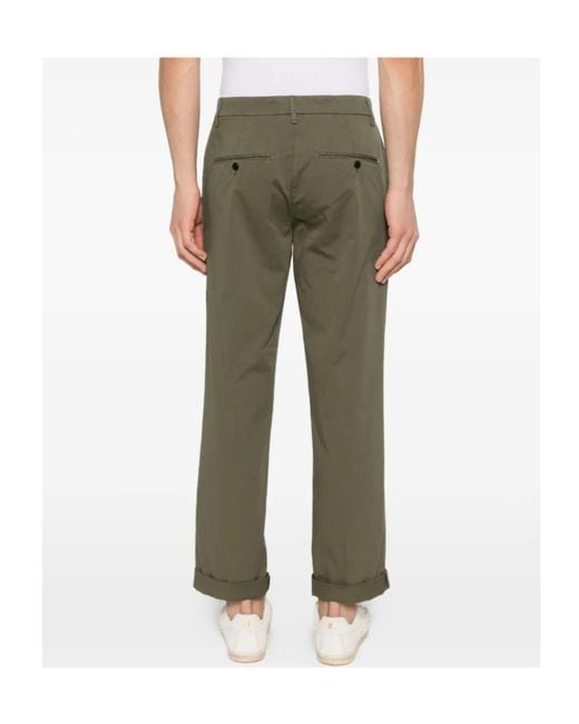 Dondup Green Cuffed Trousers for men