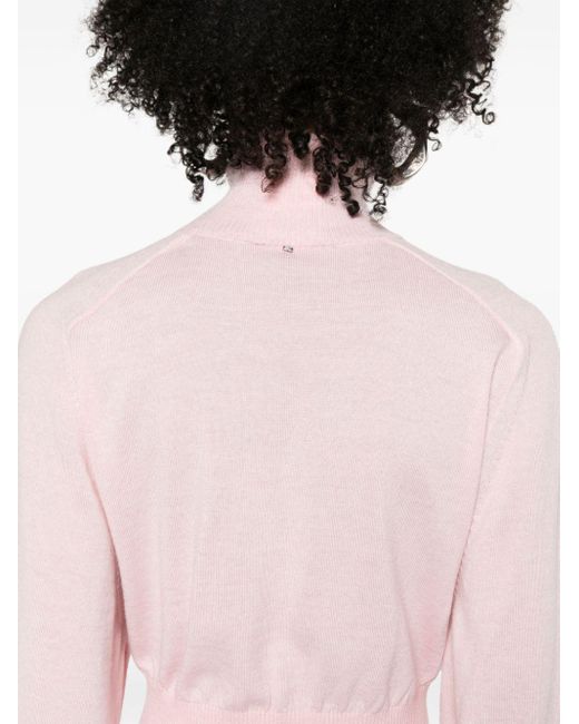 Sportmax Pink High Neck Long-Sleeved Jumper