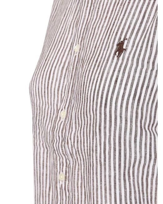 Polo Ralph Lauren White Striped Linen Shirt