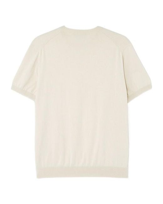 Loro Piana White Ice Wish Crewneck Knitted Top