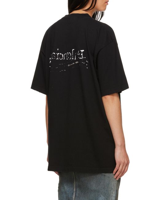 Balenciaga Black Logo Printed Large-Fit T-Shirt
