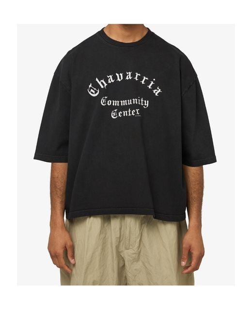 Willy Chavarria Black Community Center Oversized T-Shirt for men