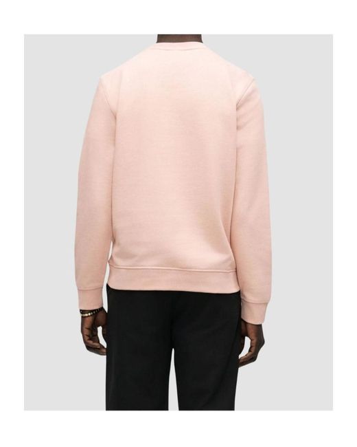 Boss Pink Crew Neck Long-Sleeved Sweatshirt for men