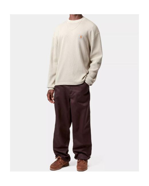 Carhartt Natural Waffle Logo-Patch T-Shirt for men